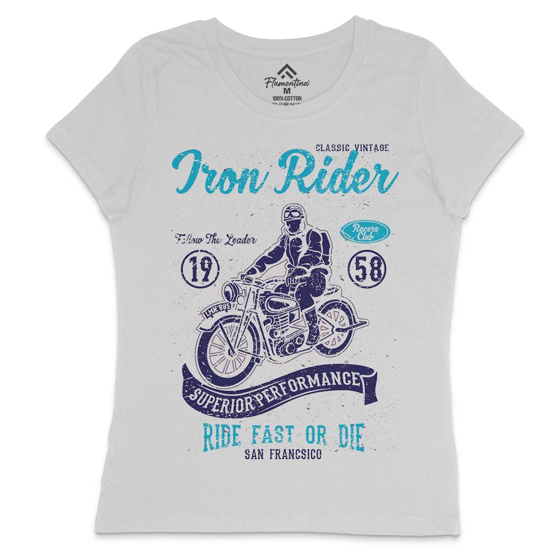 Iron Rider Womens Crew Neck T-Shirt Motorcycles A072