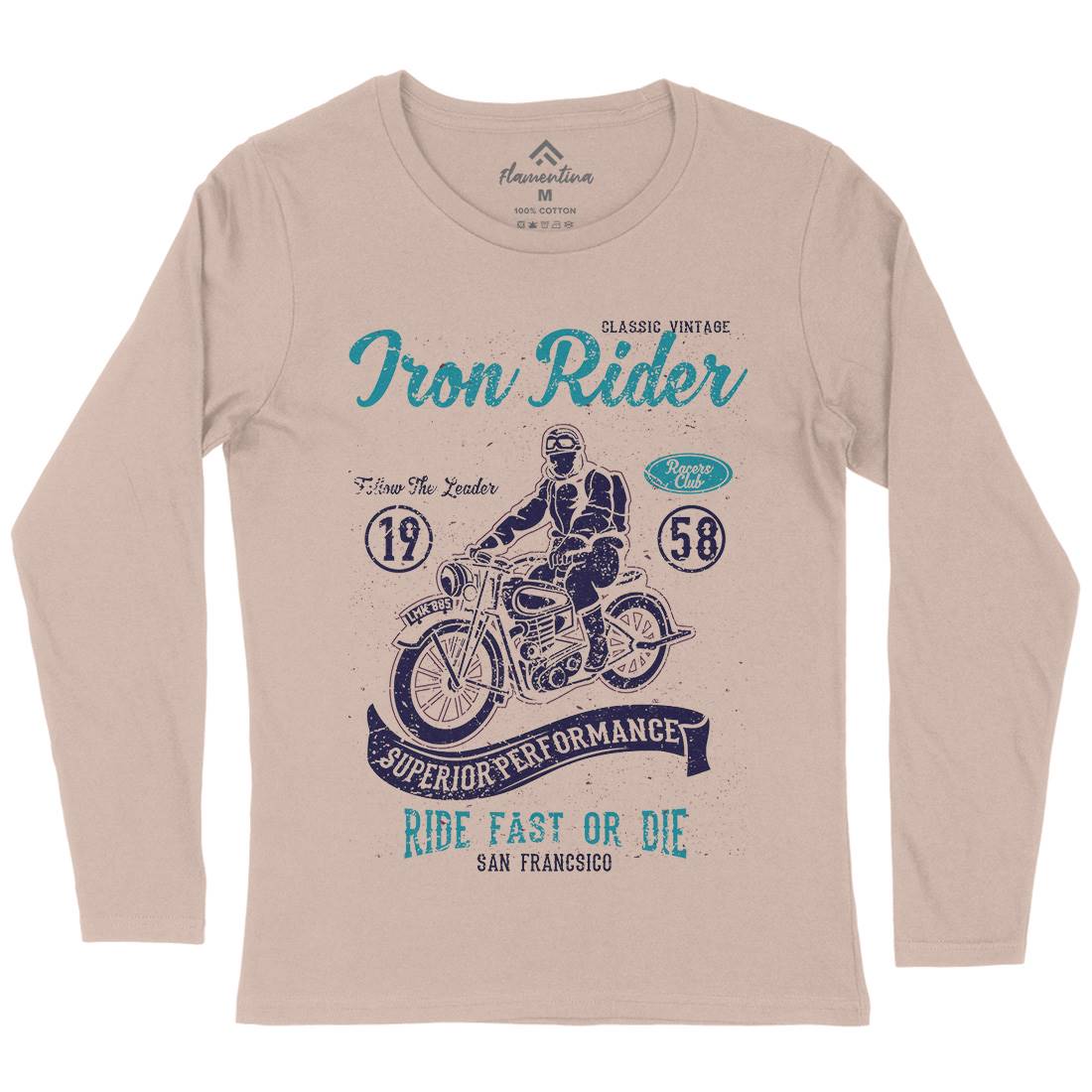 Iron Rider Womens Long Sleeve T-Shirt Motorcycles A072
