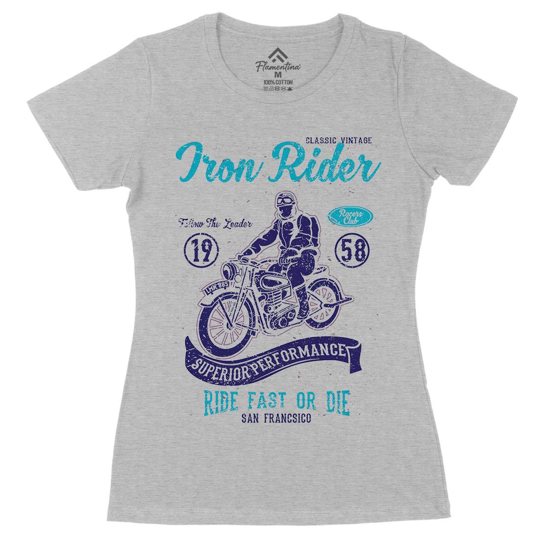 Iron Rider Womens Organic Crew Neck T-Shirt Motorcycles A072