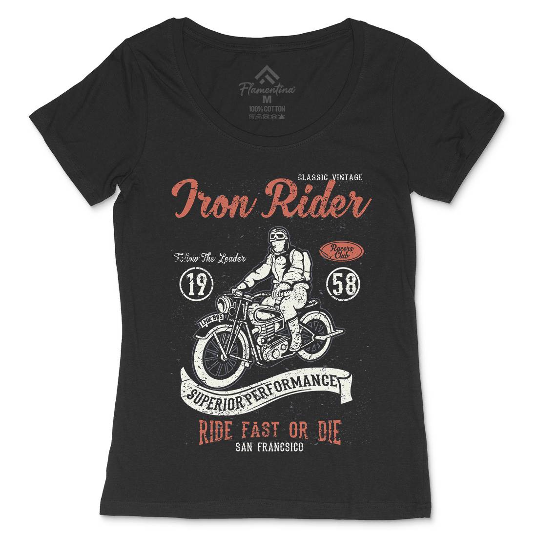 Iron Rider Womens Scoop Neck T-Shirt Motorcycles A072