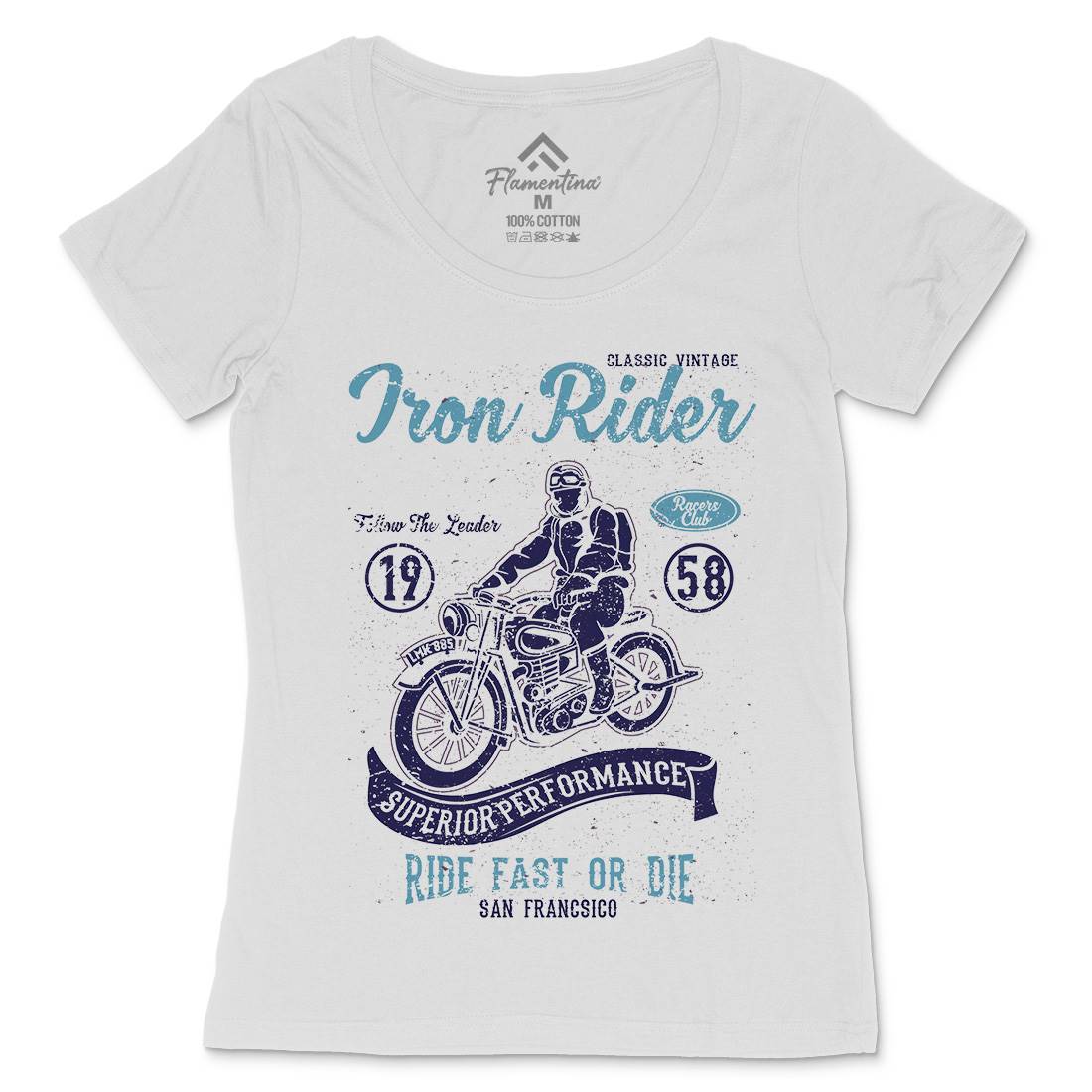 Iron Rider Womens Scoop Neck T-Shirt Motorcycles A072