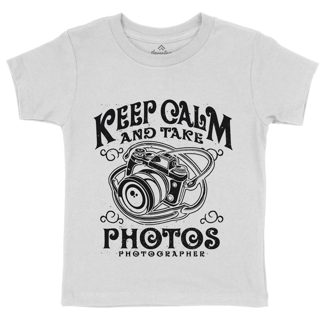 Keep Calm And Take Photos Kids Crew Neck T-Shirt Media A073