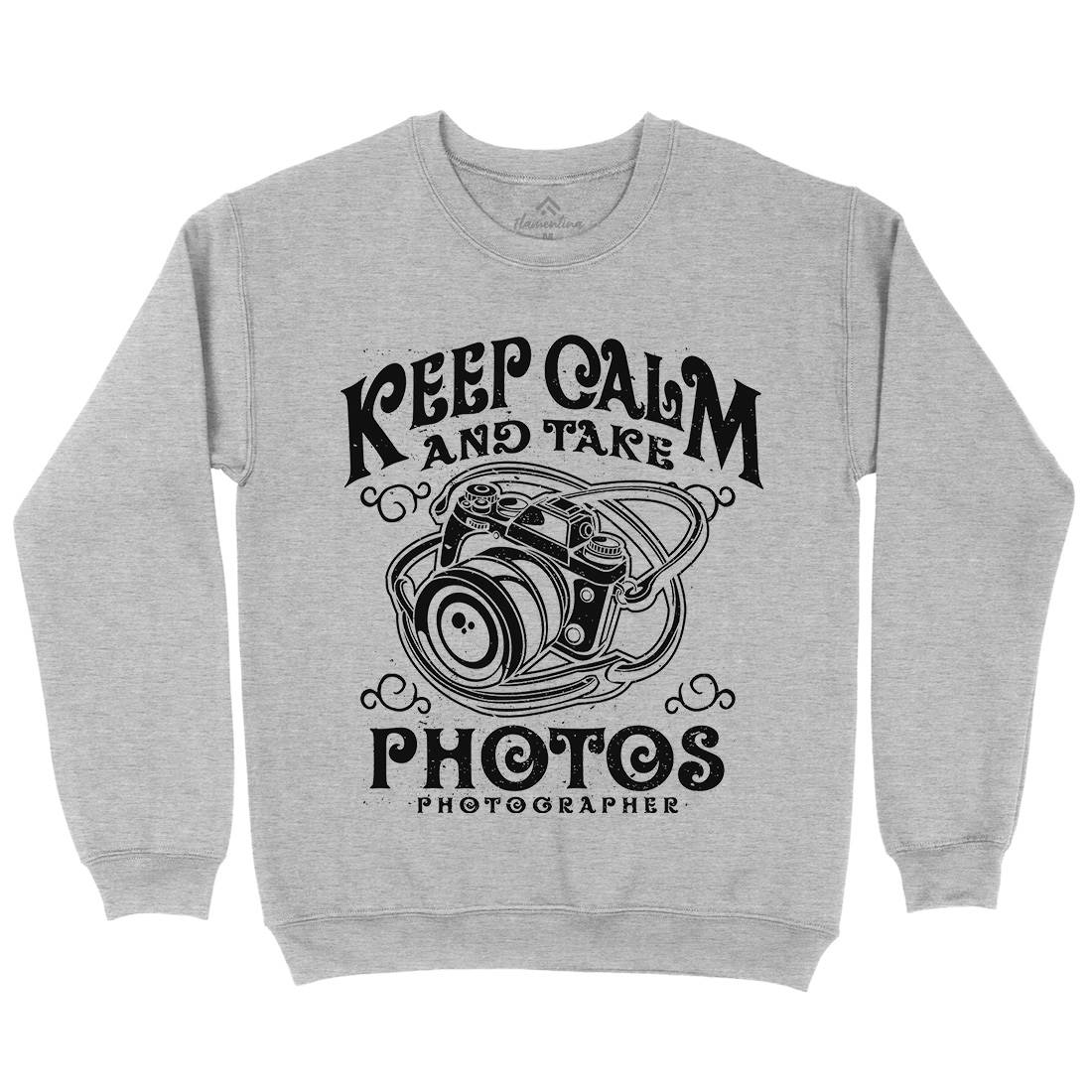 Keep Calm And Take Photos Kids Crew Neck Sweatshirt Media A073