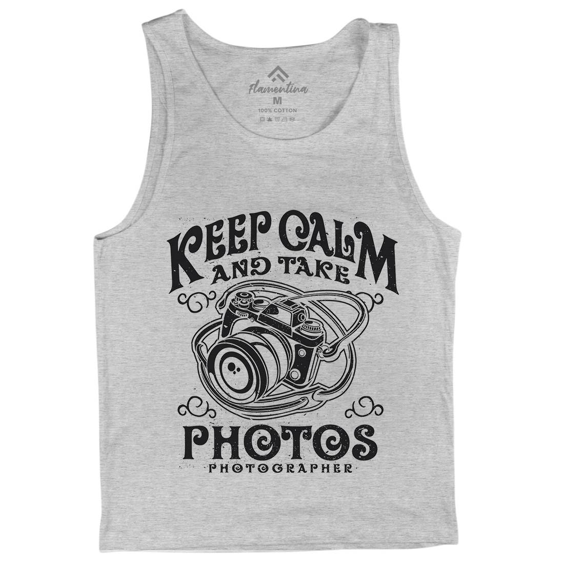 Keep Calm And Take Photos Mens Tank Top Vest Media A073