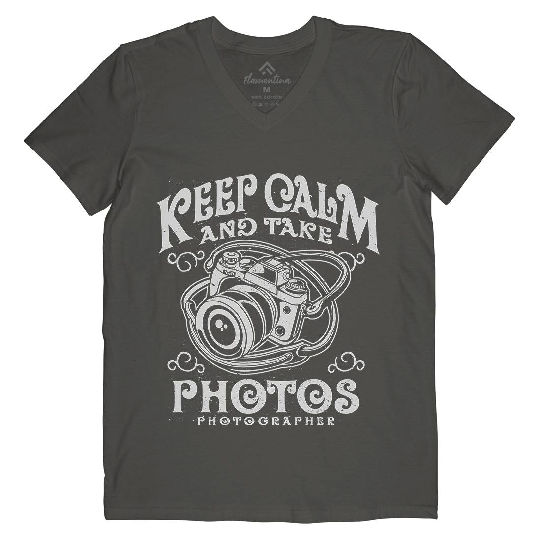 Keep Calm And Take Photos Mens V-Neck T-Shirt Media A073