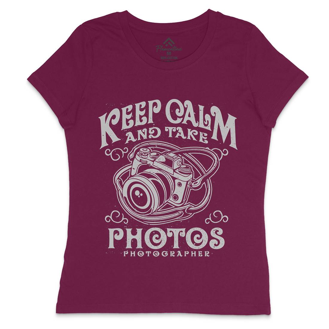 Keep Calm And Take Photos Womens Crew Neck T-Shirt Media A073