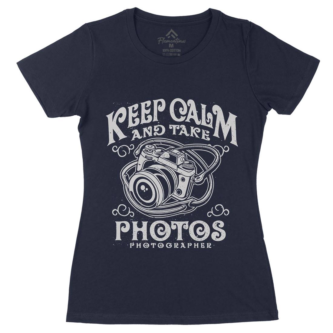 Keep Calm And Take Photos Womens Organic Crew Neck T-Shirt Media A073