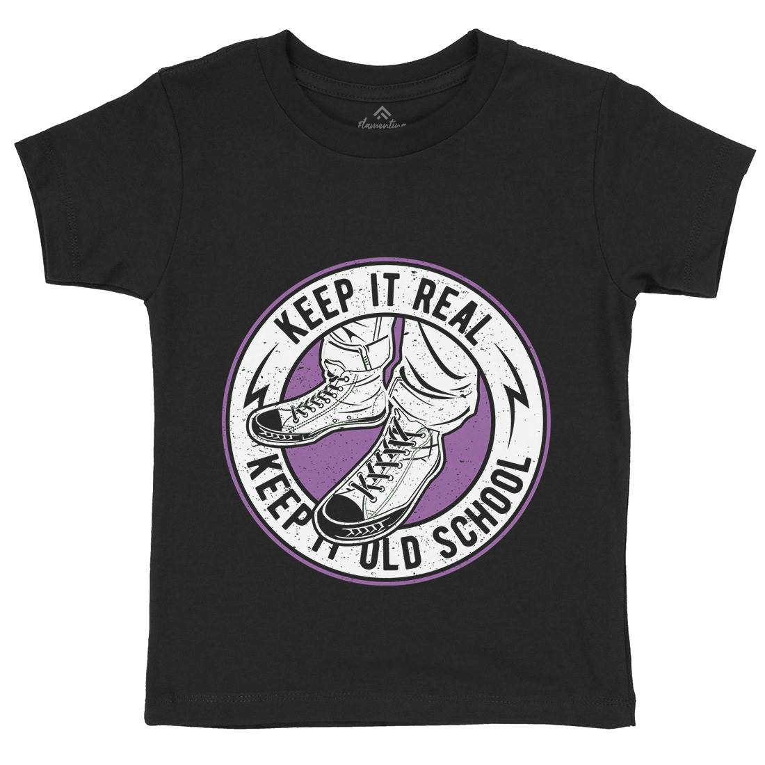 Keep It Old School Kids Organic Crew Neck T-Shirt Retro A074
