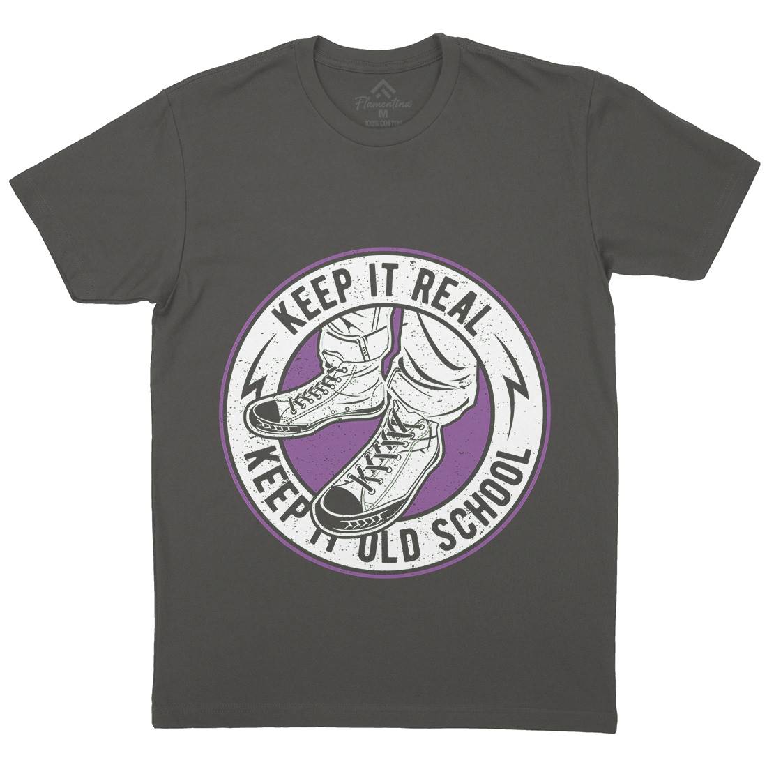 Keep It Old School Mens Organic Crew Neck T-Shirt Retro A074