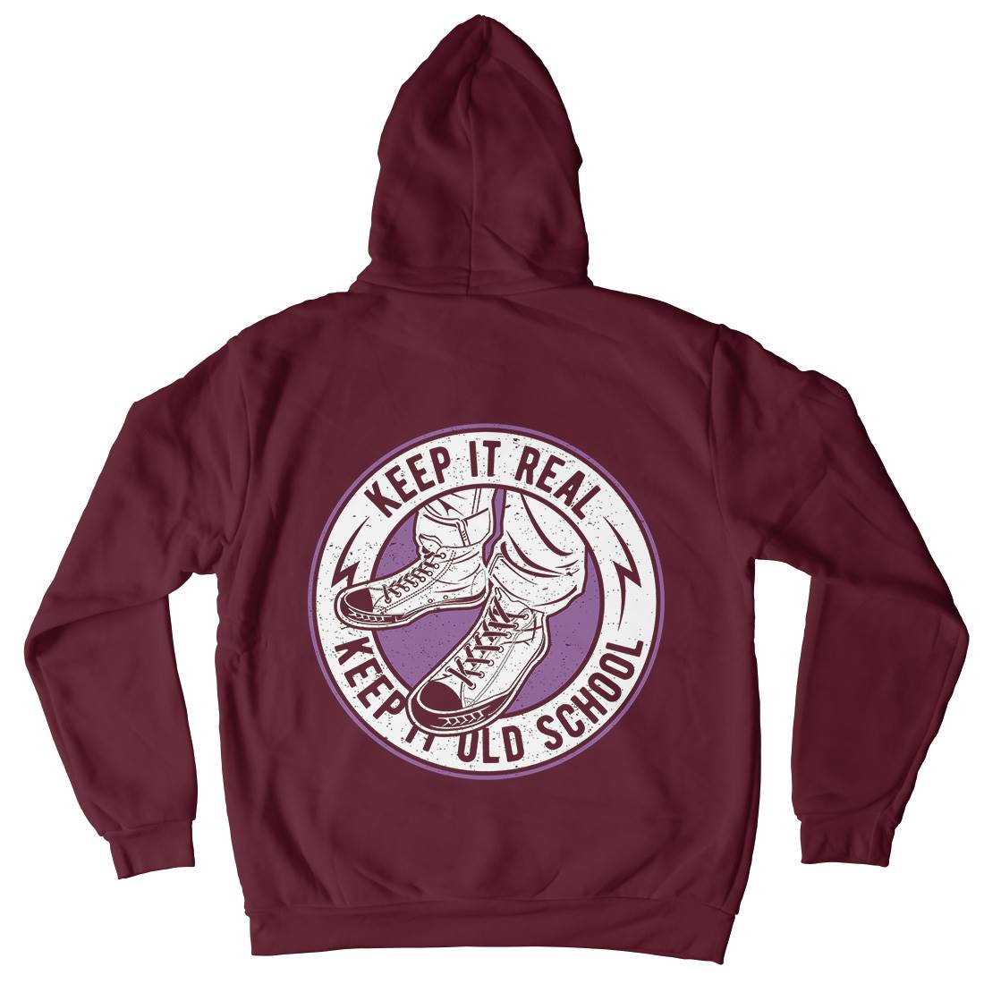 Keep It Old School Mens Hoodie With Pocket Retro A074