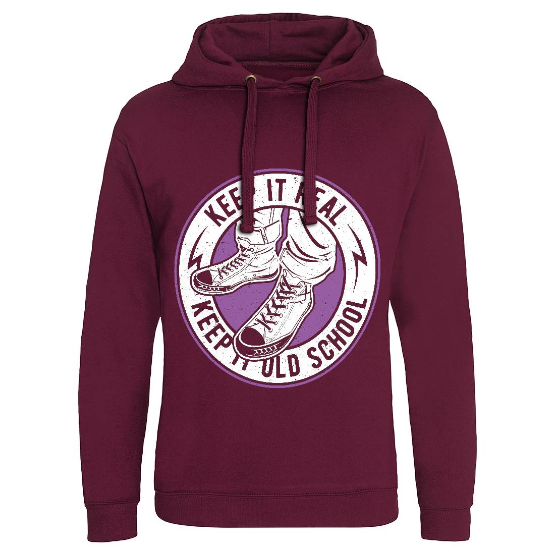 Keep It Old School Mens Hoodie Without Pocket Retro A074