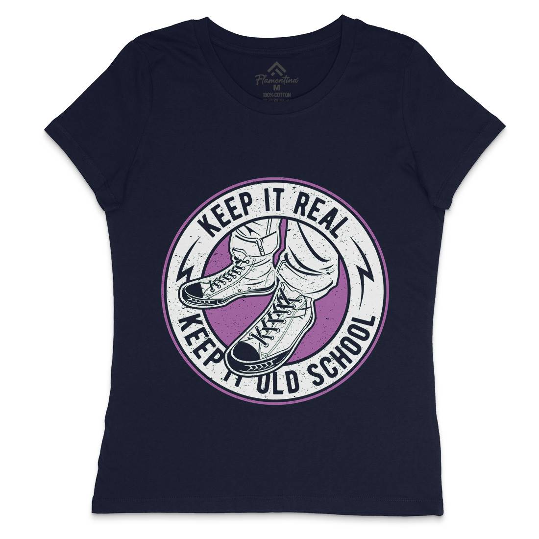 Keep It Old School Womens Crew Neck T-Shirt Retro A074