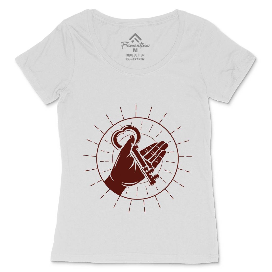 Key Of Life Womens Scoop Neck T-Shirt Religion A075