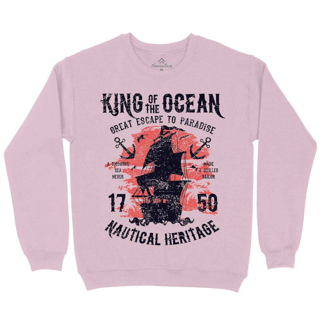 King Of The Ocean Kids Crew Neck Sweatshirt Navy A077