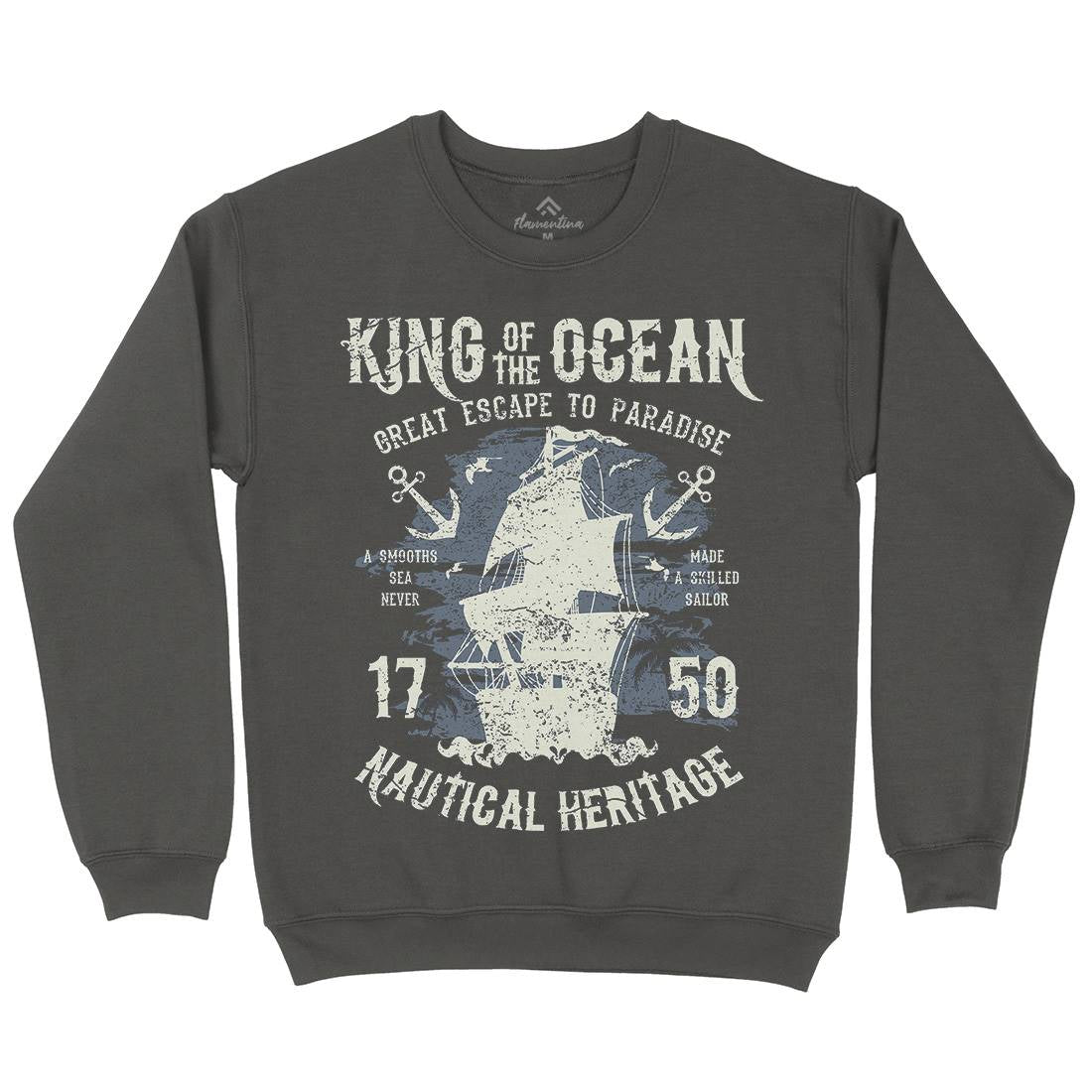 King Of The Ocean Kids Crew Neck Sweatshirt Navy A077