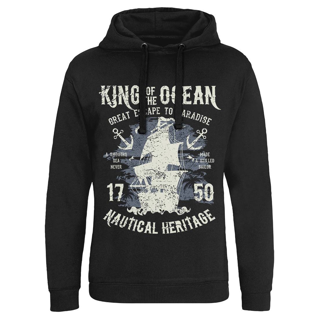 King Of The Ocean Mens Hoodie Without Pocket Navy A077