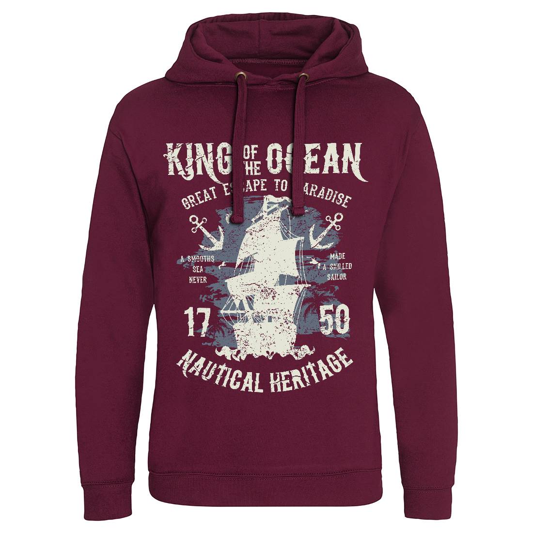 King Of The Ocean Mens Hoodie Without Pocket Navy A077
