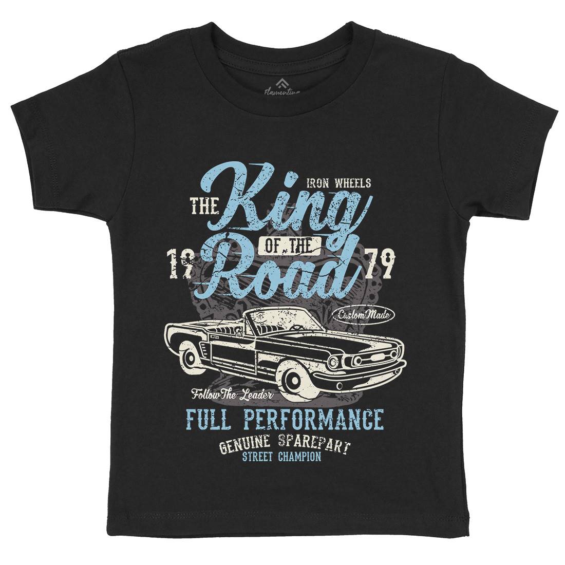 King Of The Road Kids Crew Neck T-Shirt Motorcycles A078