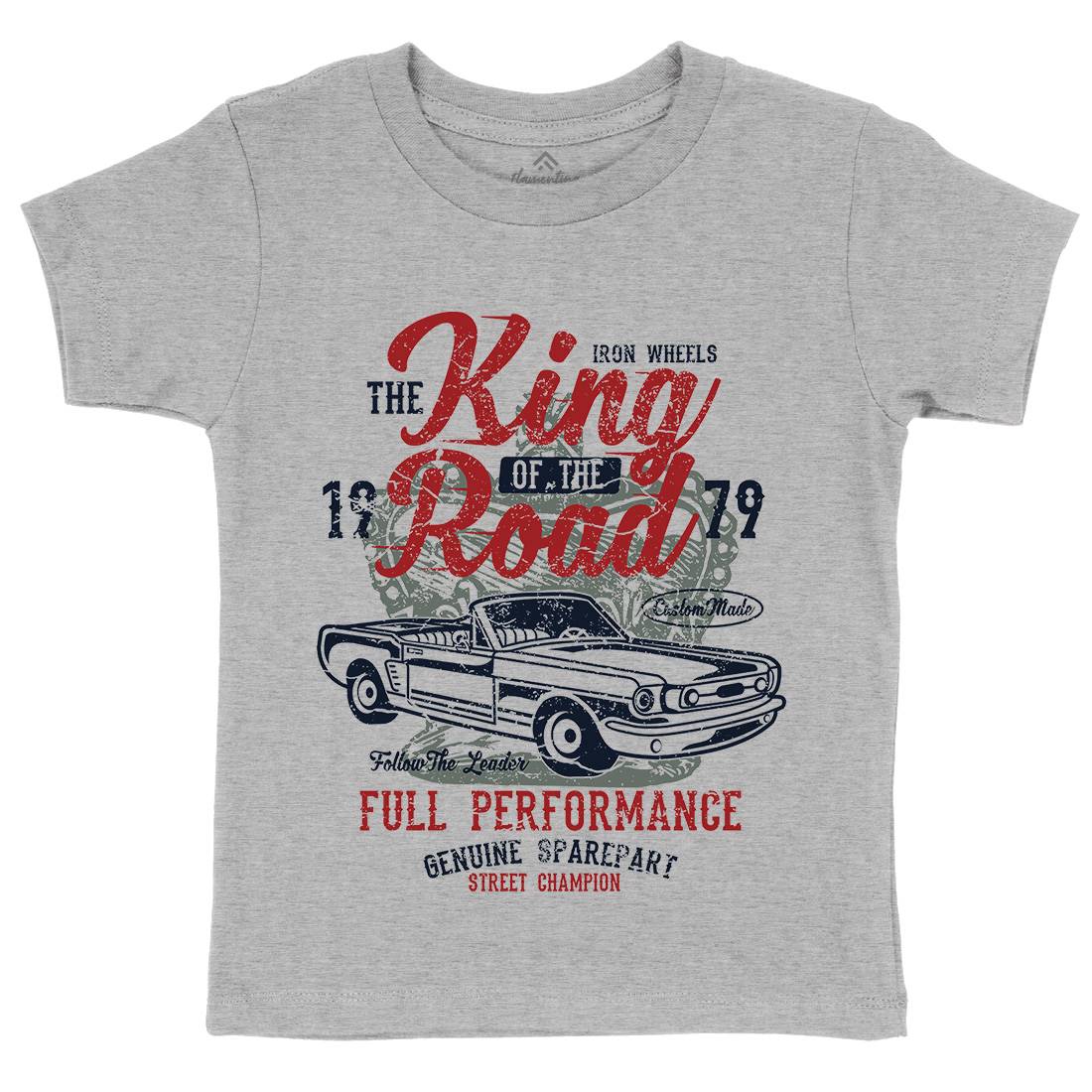 King Of The Road Kids Crew Neck T-Shirt Motorcycles A078
