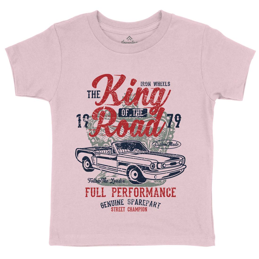 King Of The Road Kids Organic Crew Neck T-Shirt Motorcycles A078