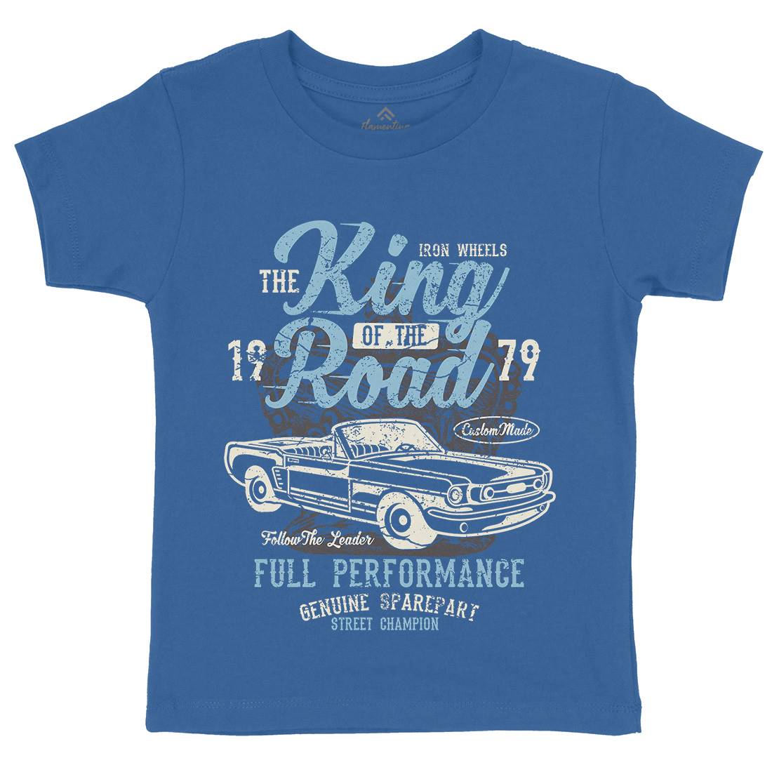 King Of The Road Kids Organic Crew Neck T-Shirt Motorcycles A078