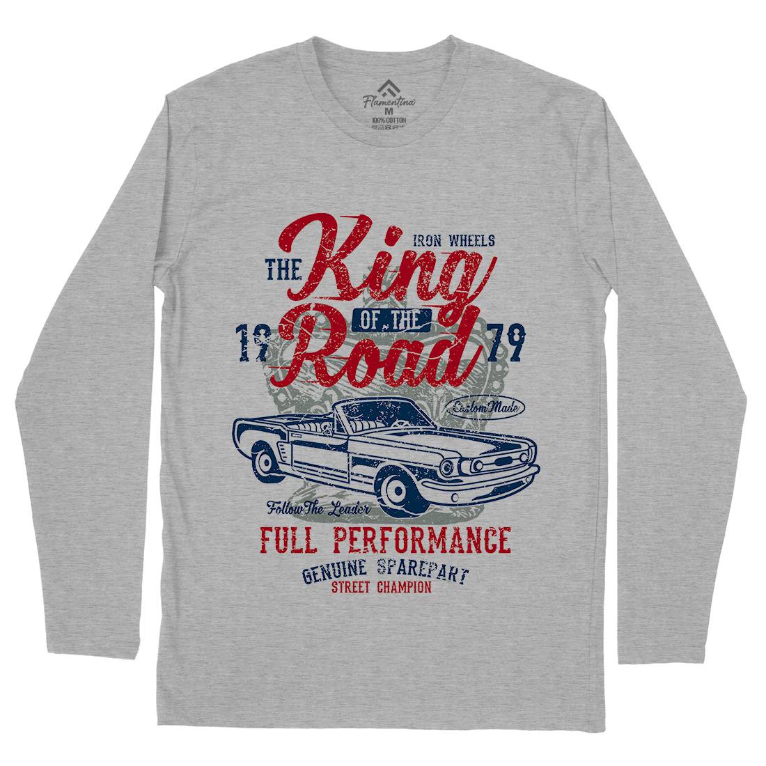 King Of The Road Mens Long Sleeve T-Shirt Motorcycles A078