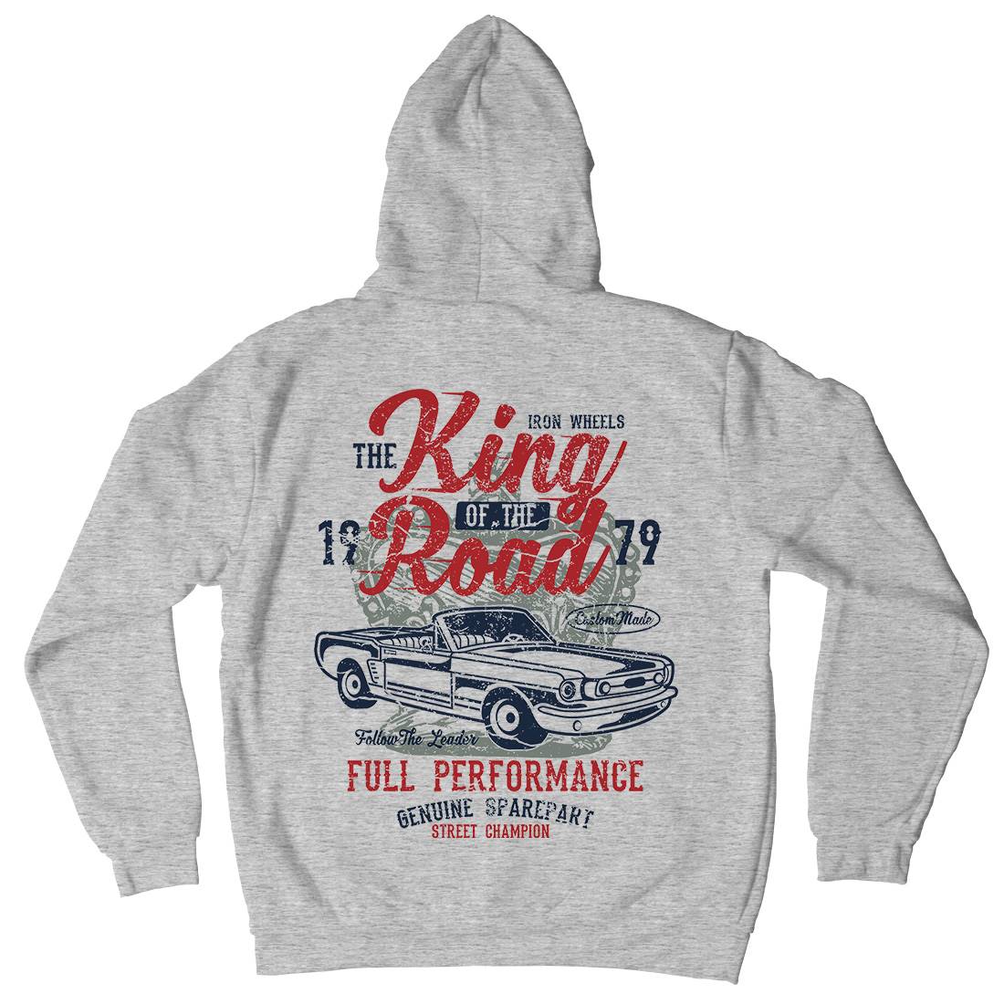 King Of The Road Mens Hoodie With Pocket Motorcycles A078