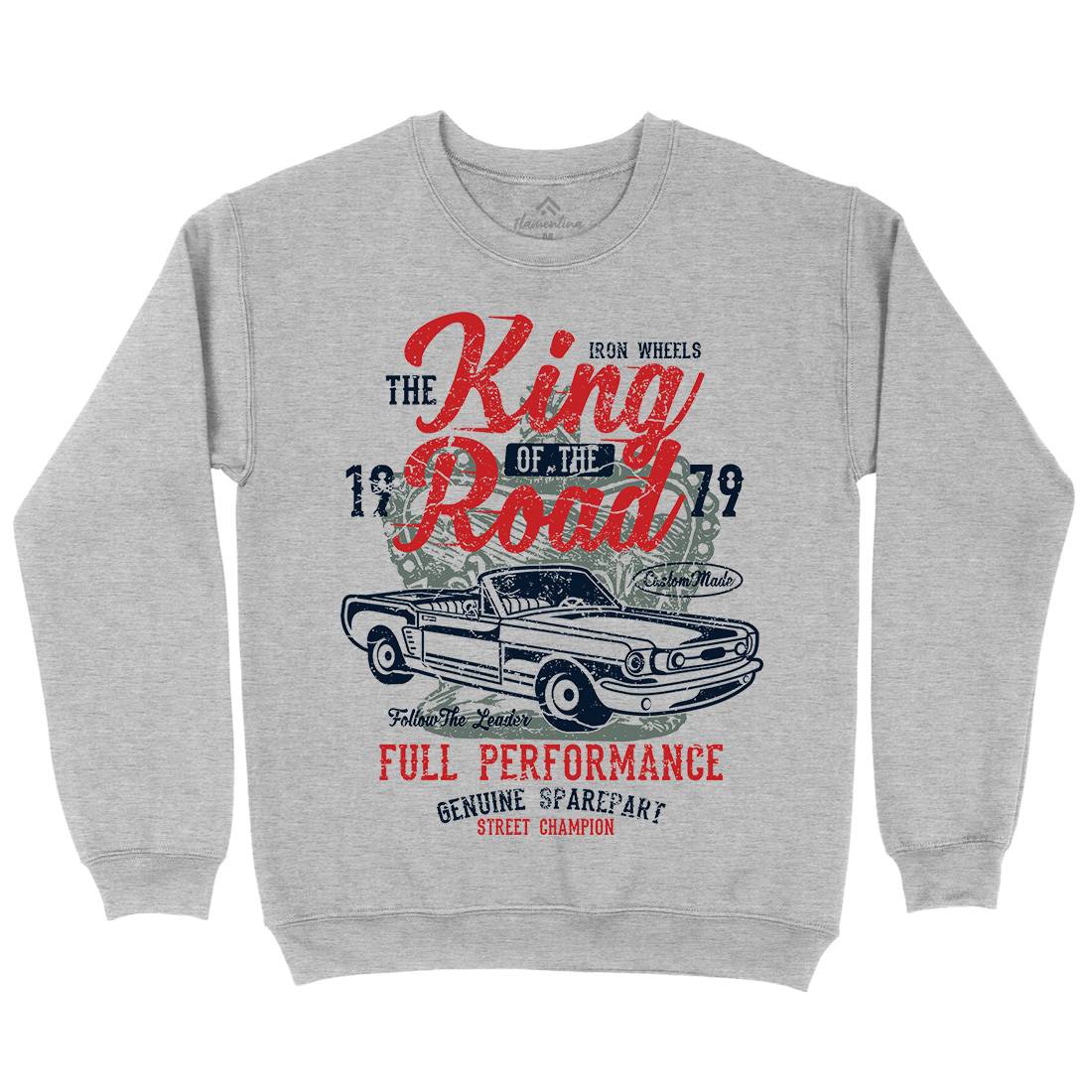 King Of The Road Mens Crew Neck Sweatshirt Motorcycles A078