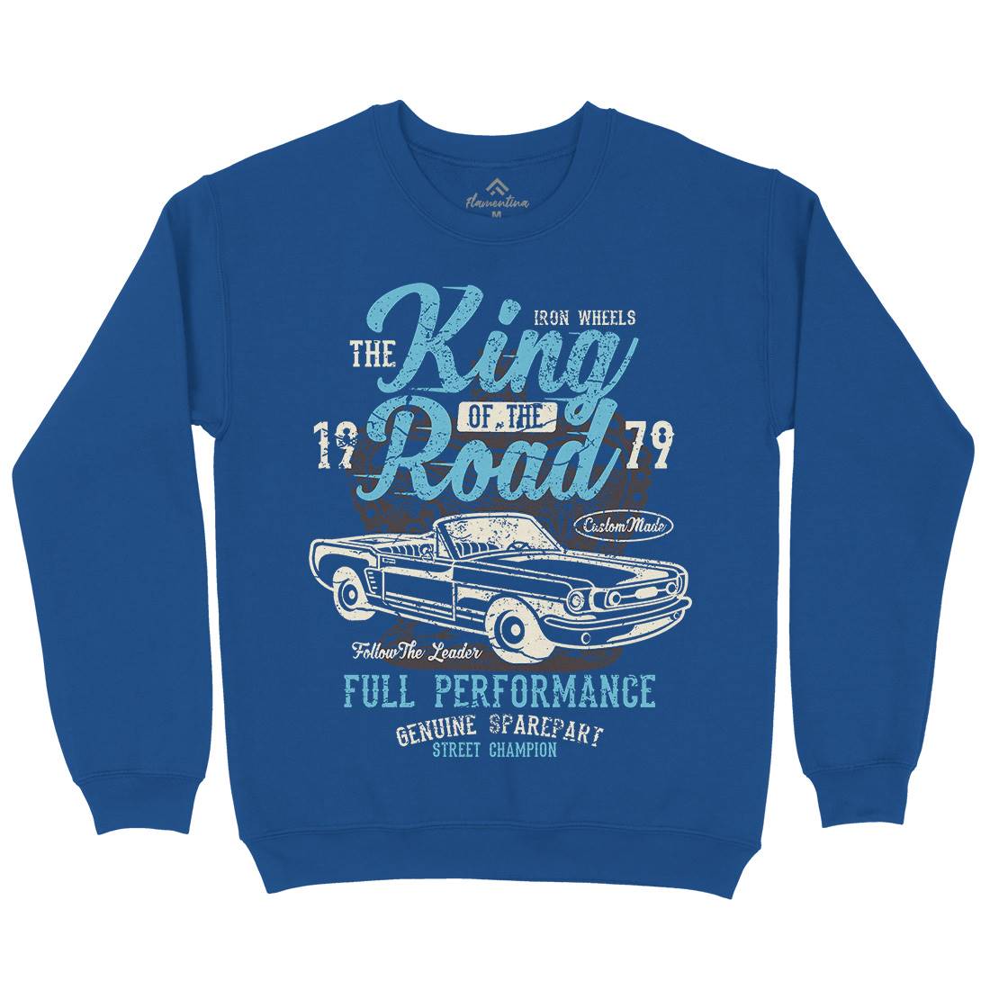 King Of The Road Mens Crew Neck Sweatshirt Motorcycles A078