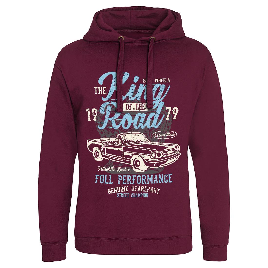 King Of The Road Mens Hoodie Without Pocket Motorcycles A078
