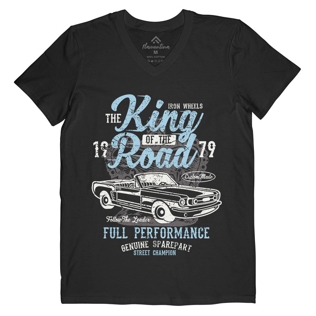 King Of The Road Mens V-Neck T-Shirt Motorcycles A078