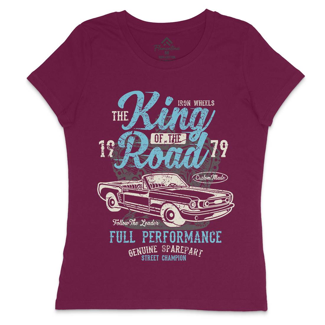 King Of The Road Womens Crew Neck T-Shirt Motorcycles A078