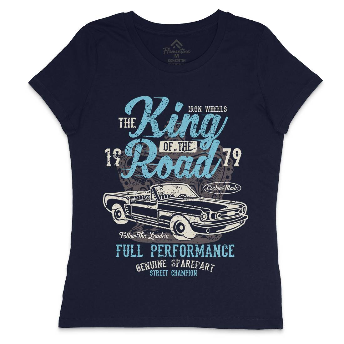 King Of The Road Womens Crew Neck T-Shirt Motorcycles A078