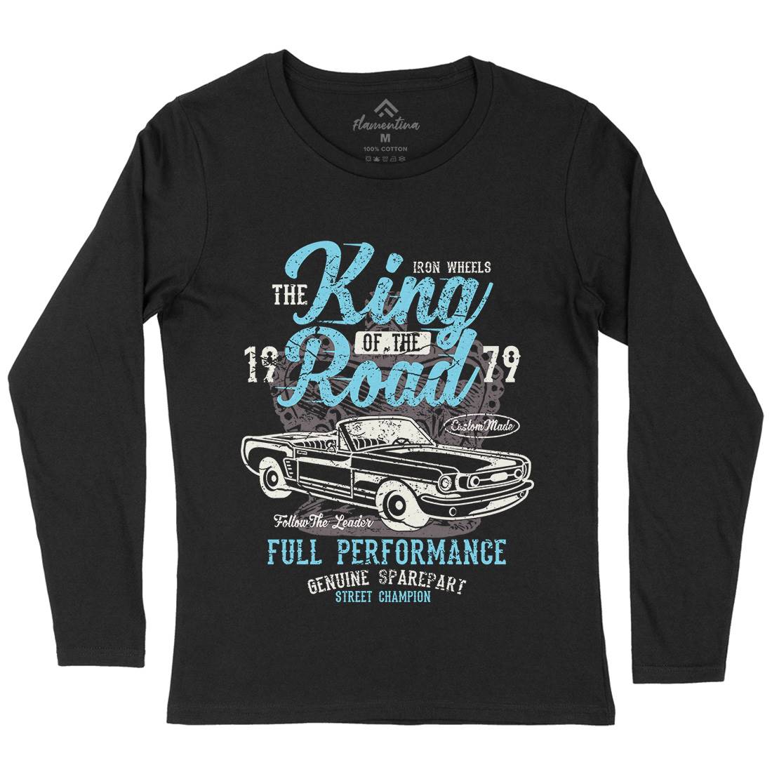 King Of The Road Womens Long Sleeve T-Shirt Motorcycles A078