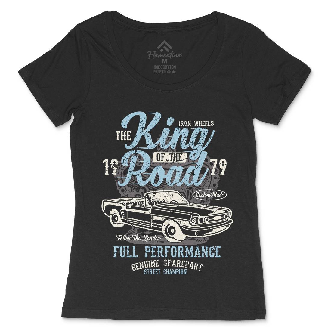 King Of The Road Womens Scoop Neck T-Shirt Motorcycles A078