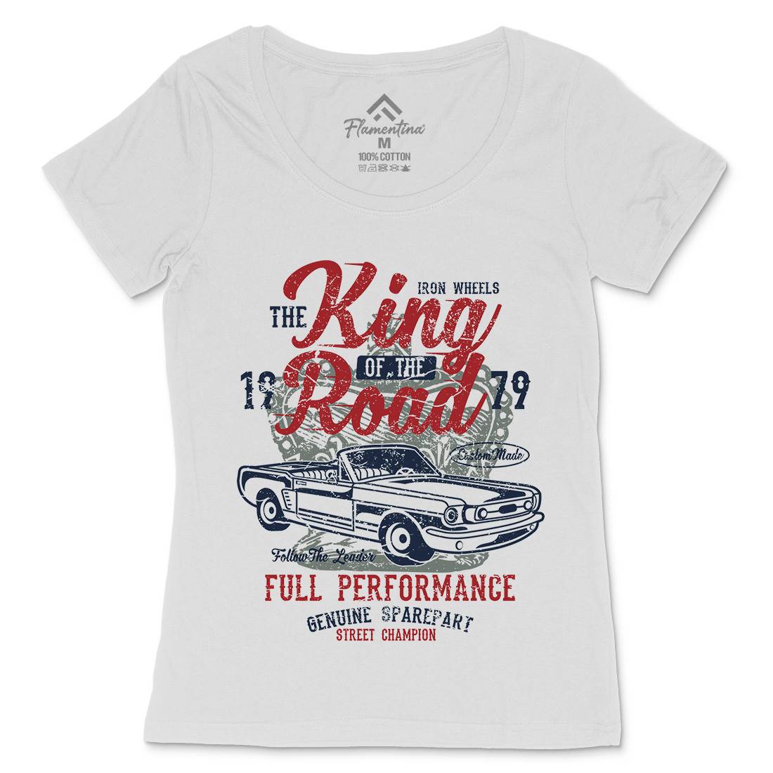 King Of The Road Womens Scoop Neck T-Shirt Motorcycles A078