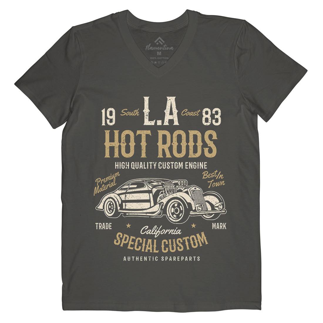 La Hot Rods Mens V-Neck T-Shirt Cars A079