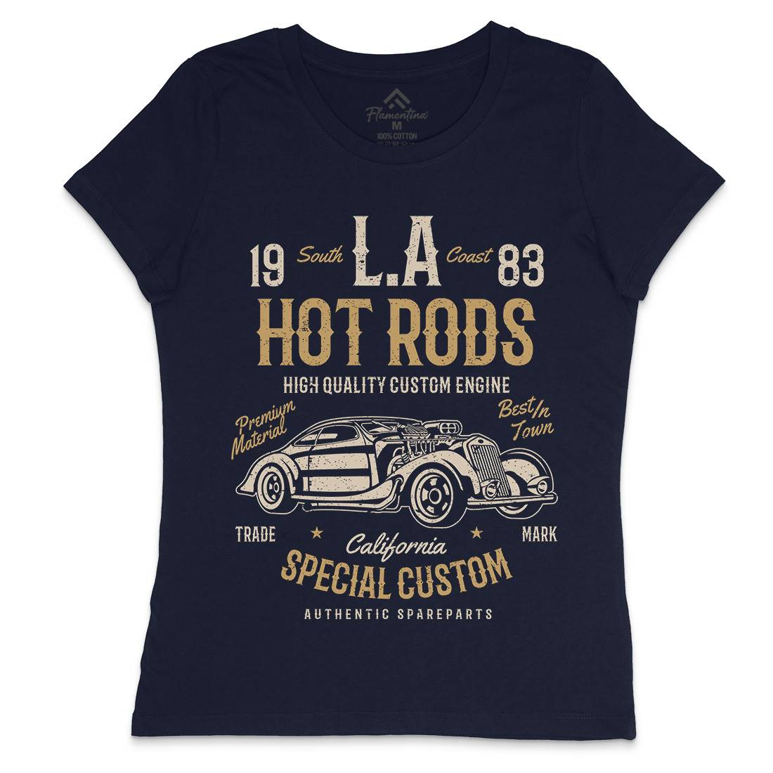 La Hot Rods Womens Crew Neck T-Shirt Cars A079