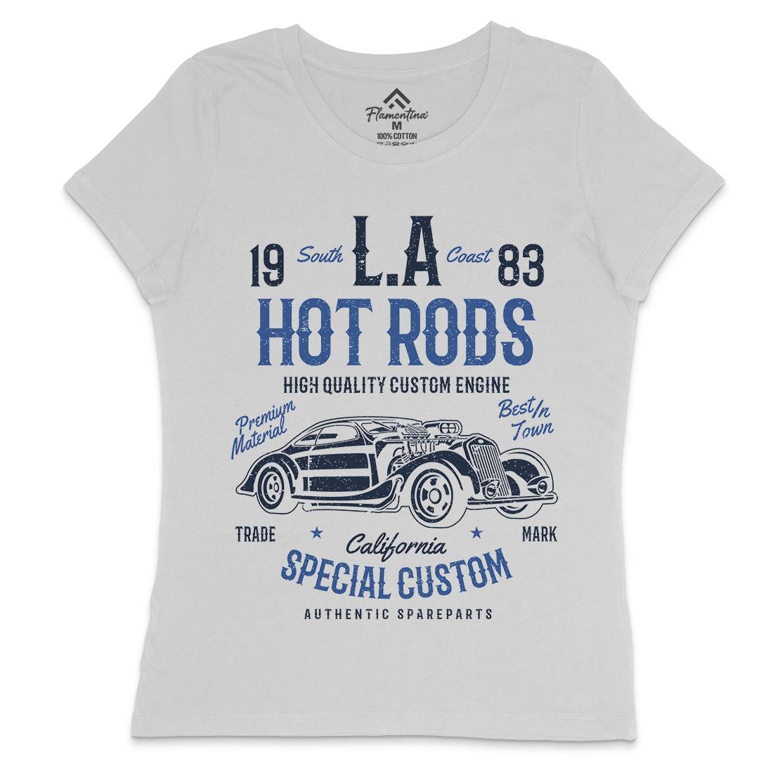 La Hot Rods Womens Crew Neck T-Shirt Cars A079