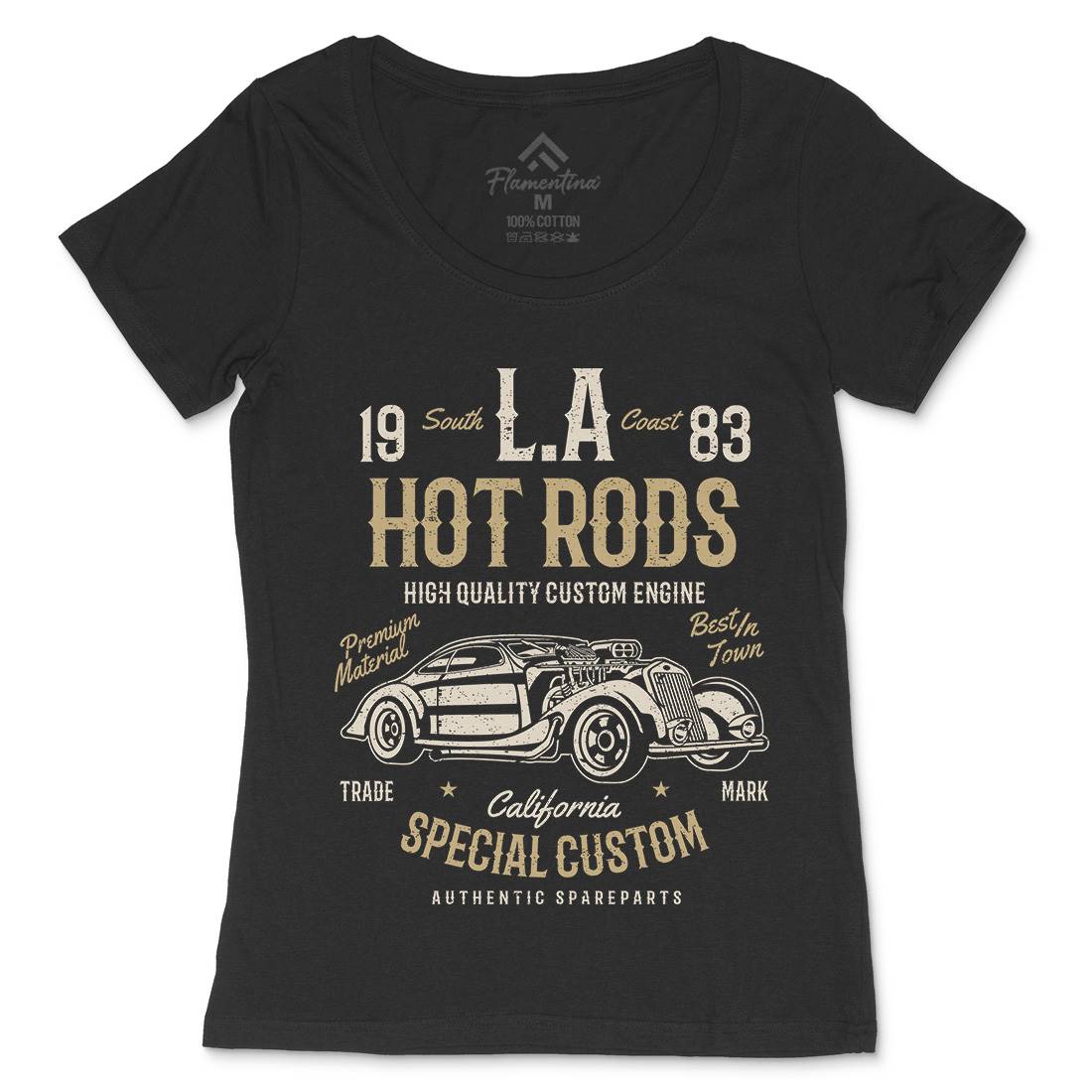 La Hot Rods Womens Scoop Neck T-Shirt Cars A079