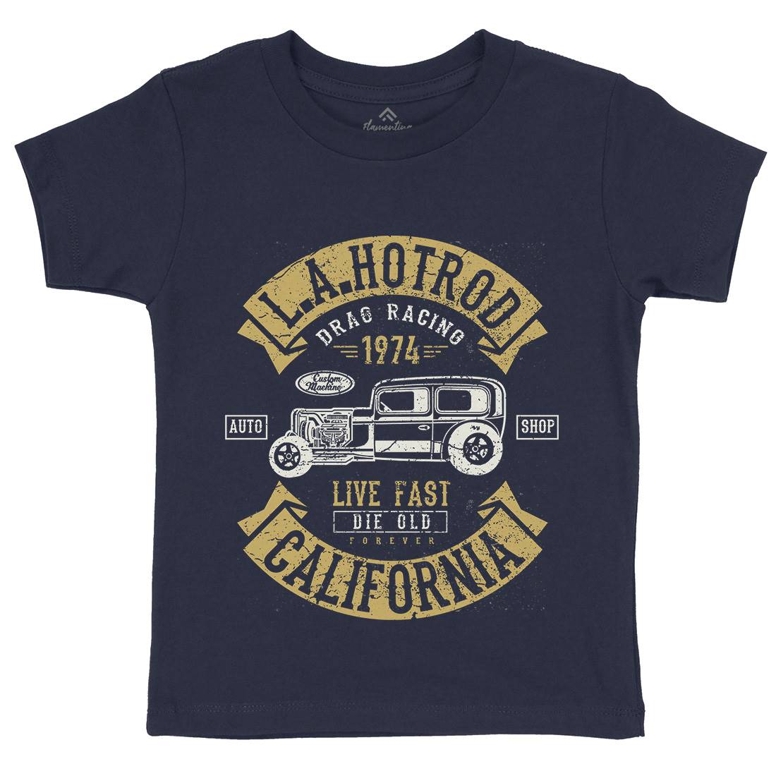 La Hotrod Kids Crew Neck T-Shirt Cars A080