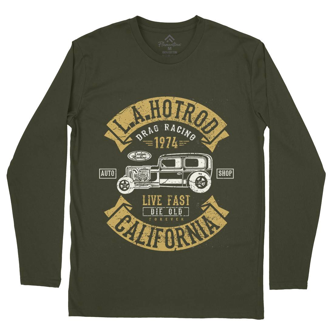 La Hotrod Mens Long Sleeve T-Shirt Cars A080
