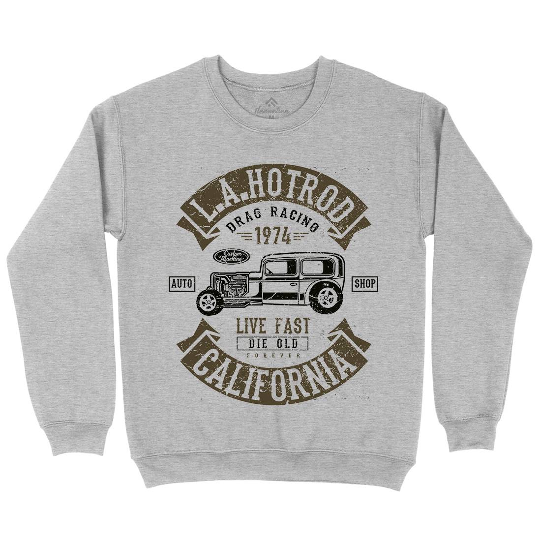 La Hotrod Mens Crew Neck Sweatshirt Cars A080