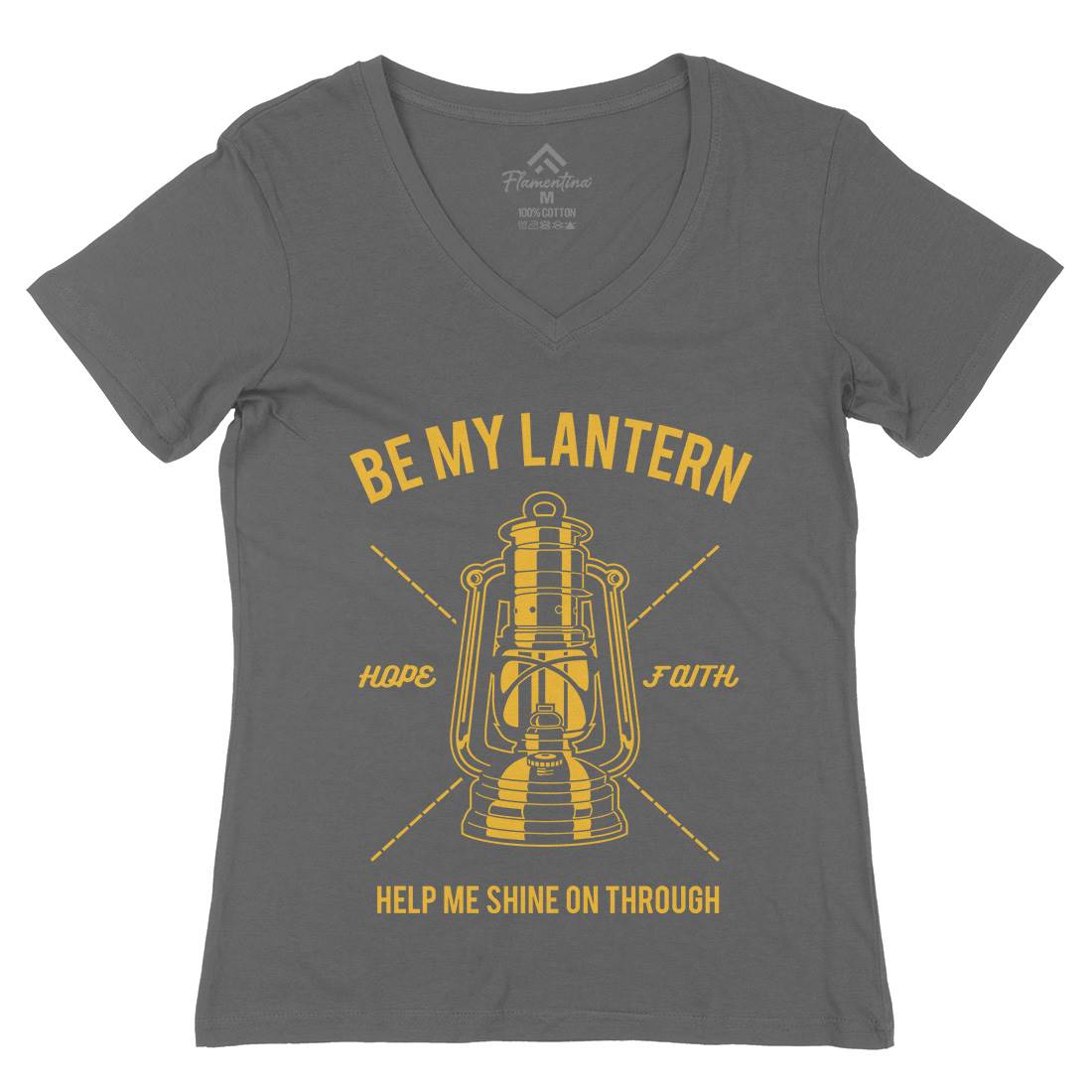 Lantern Womens Organic V-Neck T-Shirt Religion A081