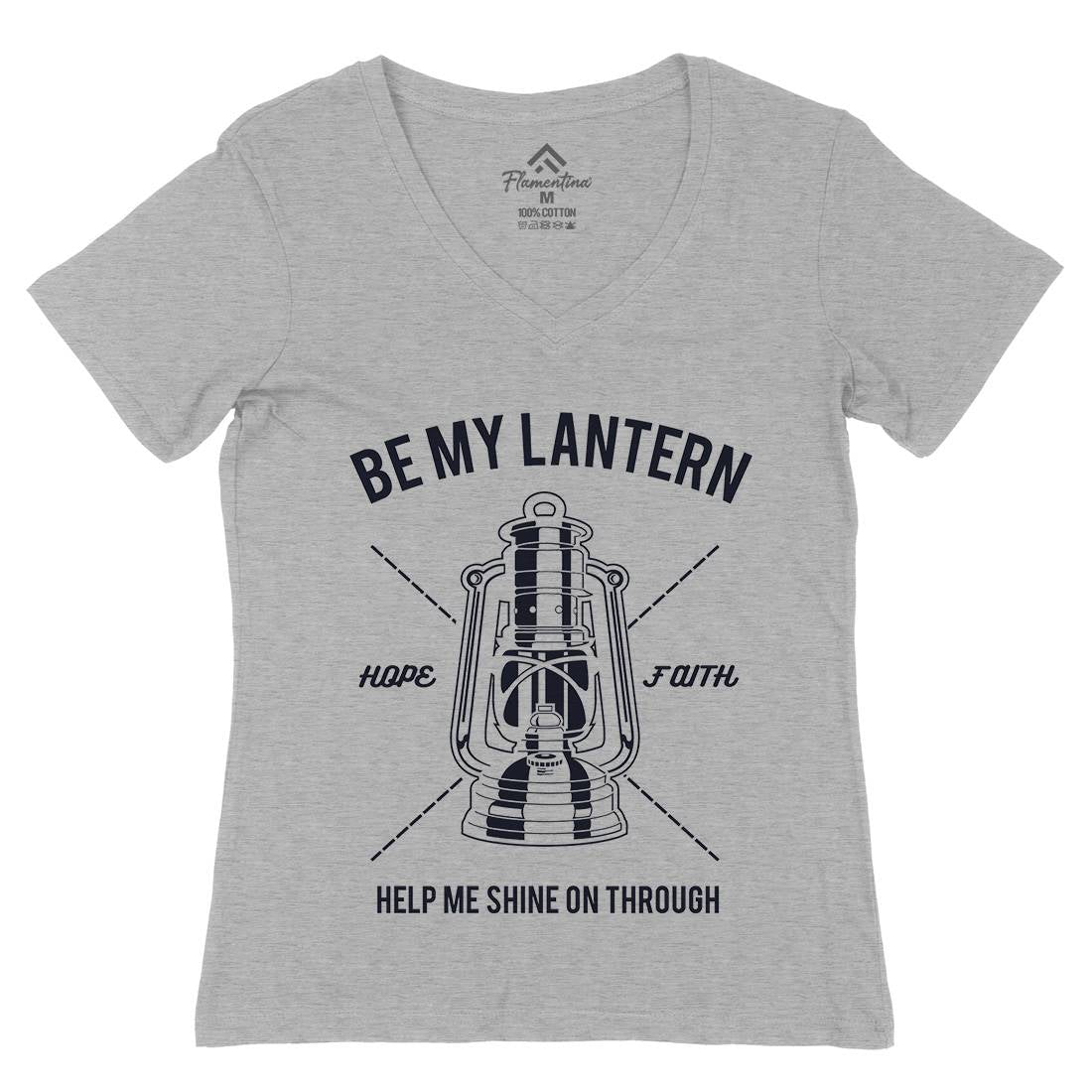 Lantern Womens Organic V-Neck T-Shirt Religion A081