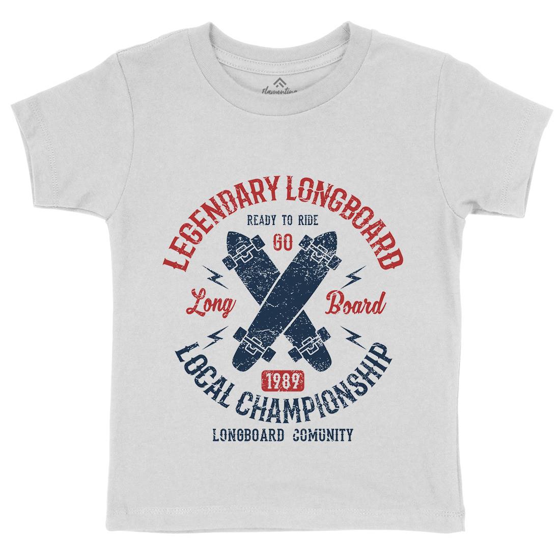 Legendary Longboard Kids Crew Neck T-Shirt Skate A082