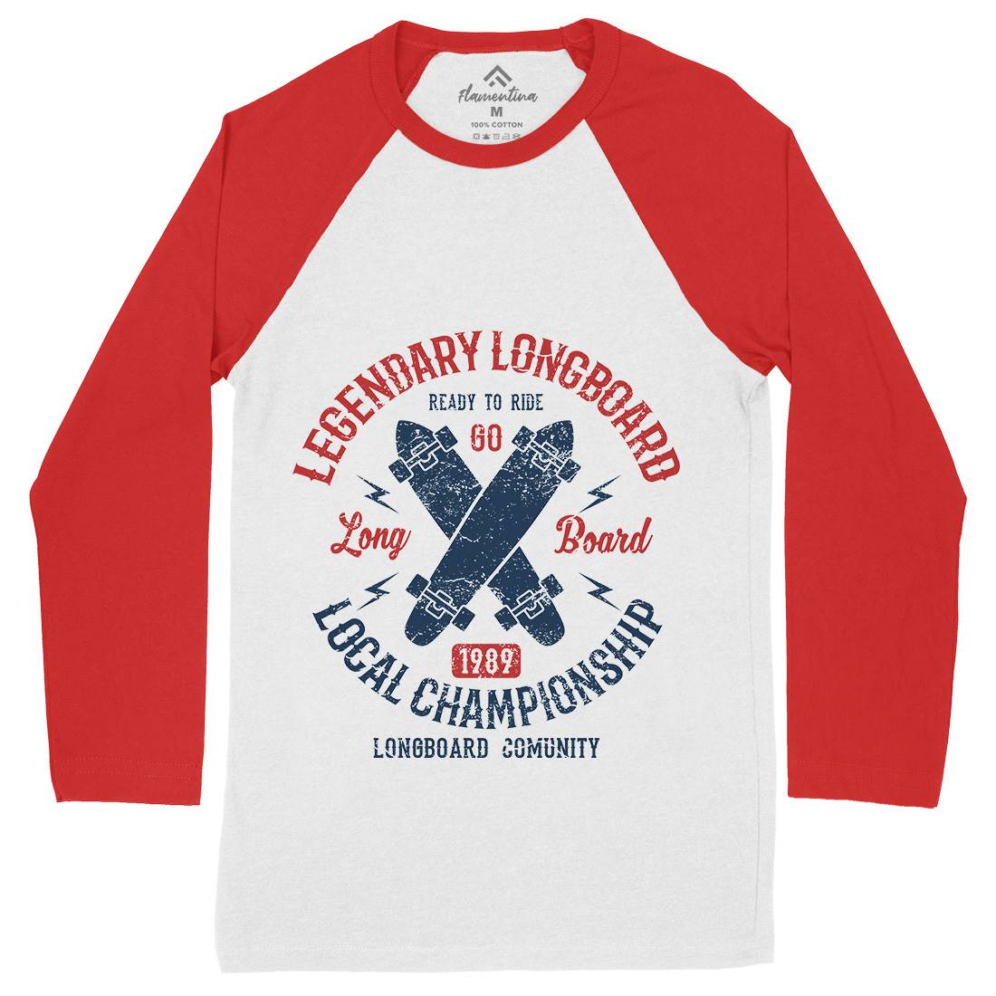 Legendary Longboard Mens Long Sleeve Baseball T-Shirt Skate A082