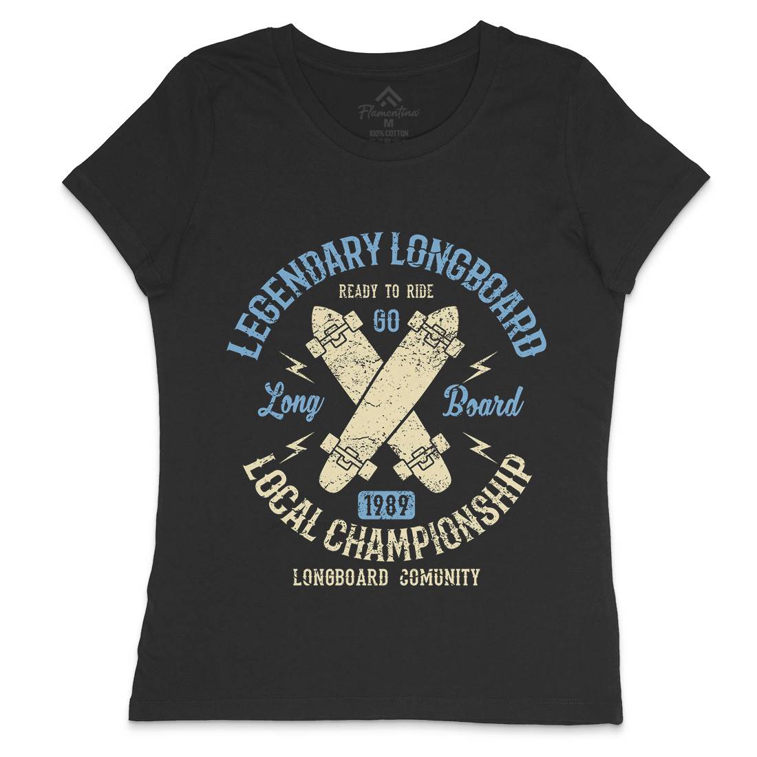 Legendary Longboard Womens Crew Neck T-Shirt Skate A082