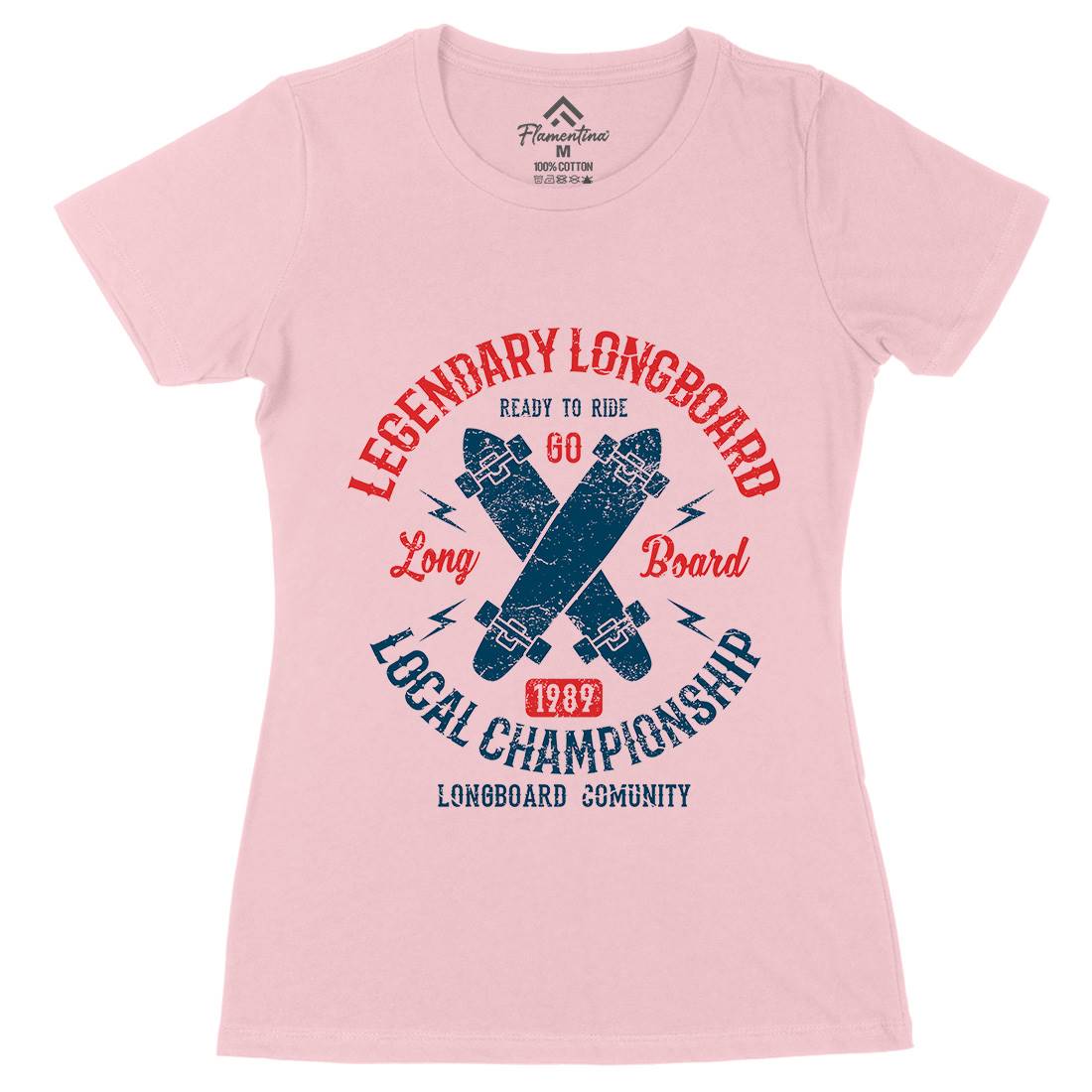 Legendary Longboard Womens Organic Crew Neck T-Shirt Skate A082
