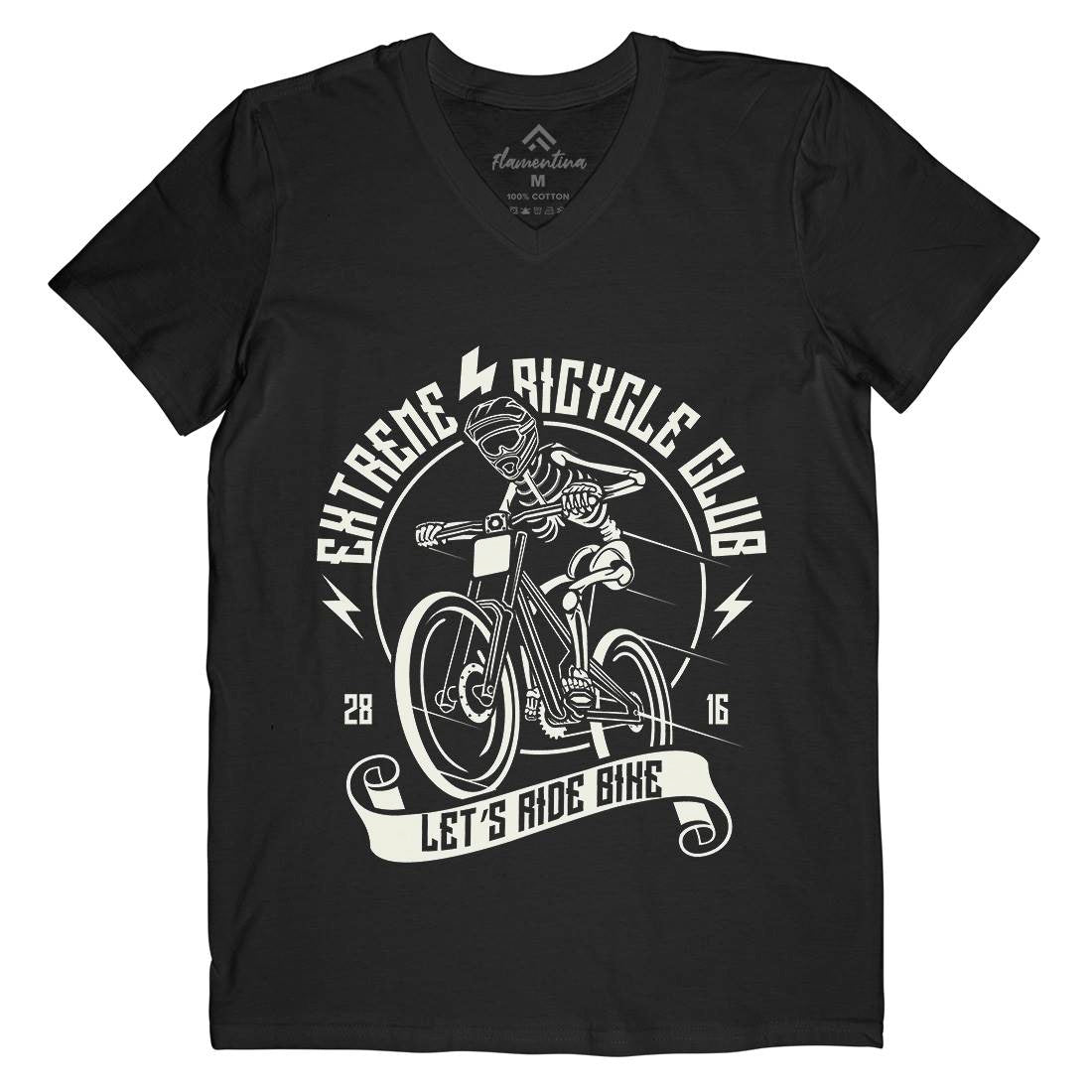 Let&#39;s Ride Bike Mens Organic V-Neck T-Shirt Bikes A083